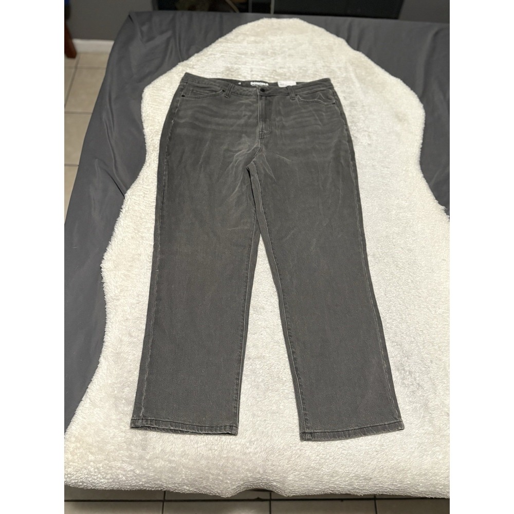 New Sonoma Womens Straight Gray Washed Denim Jeans Size 18 High Rise